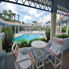 Tables by the pool