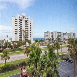 Balcony view with beach access view